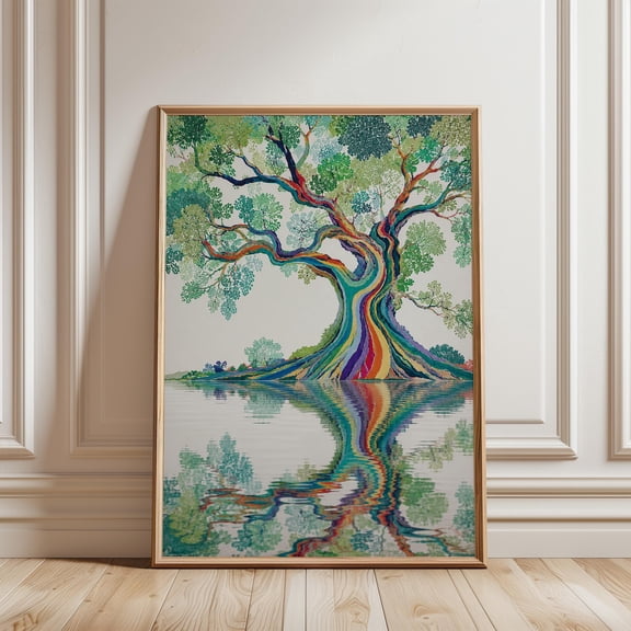 Colorful Tree Poster Nature Poster Vibrant Landscape , Poster Print Only