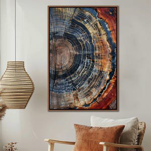 Colorful Tree Ring Abstract Framed Wall Art Poster, 8x12 UNFRAMED