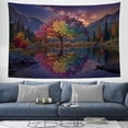 thumbnail image 1 of Colorful Tree Tapestry Wall Hanging Forest Starry Sky Tapestries Aesthetic Wall Art Home Decoration for Bedroom, Living Room, Dorm, 40L x 30W, Purple, 1 of 6