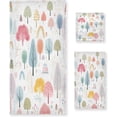 thumbnail image 1 of Colorful Tree Towels 3 Pack Bath Towels for Bathroom Set Soft Cotton Highly Absorbent Lightweight & Quickdry Towel Set 1 Bath Towel,1 Hand Towel,1 Washclothe Wash cloth, 1 of 6