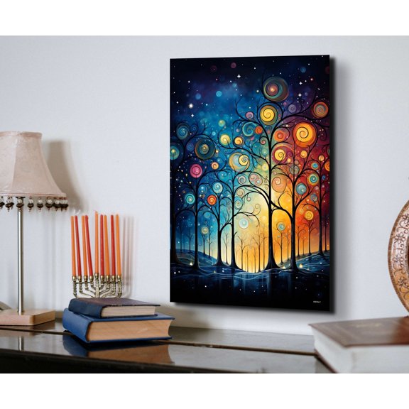 Colorful Tree Twisted Branches Wall Art Home Decor Unframed Paper Print