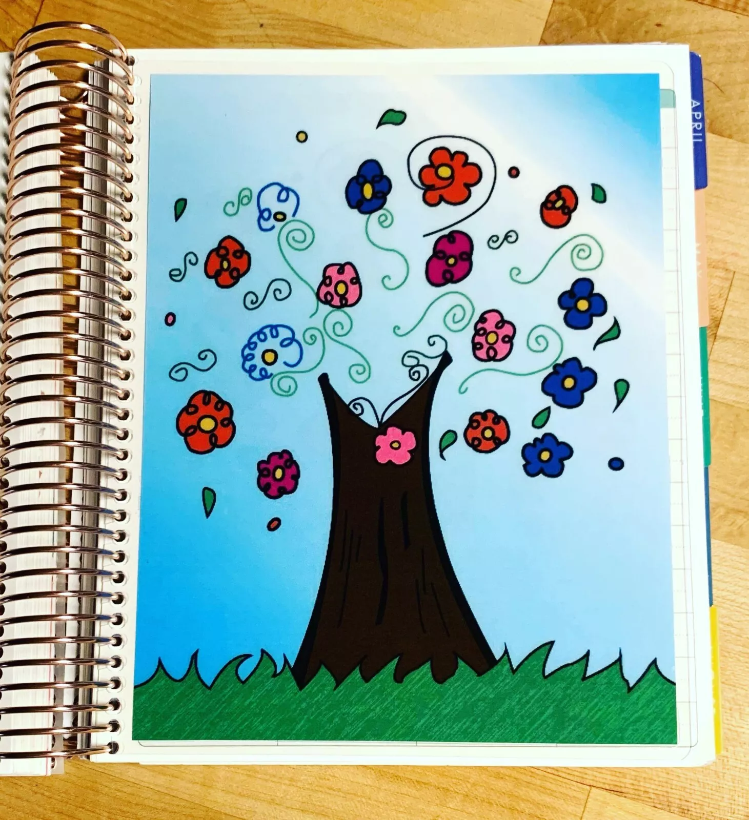Colorful Tree Two-Sided Dashboard For Use With Erin Condren Life Planner