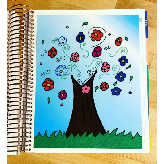 Colorful Tree Two-Sided Dashboard For Use With Erin Condren Life Planner