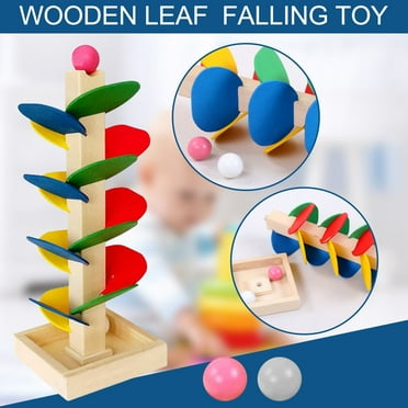 Colorful Tree Wooden Tower Dropping Ball Disassembly And Assembly Game Toy
