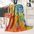 thumbnail image 1 of Colorful Triangle Geometry Simply Flannel Blankets Plush & Cozy Blanket Throw for Winter Autumn,40x50 Inch Fuzzy Throw Christmas Halloween, 1 of 5