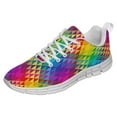 thumbnail image 1 of Colorful Triangles Shoes for Men Women Running Sneakers Breathable Casual Sport Tennis Shoes Gift for Him Her White Size 8, 1 of 5