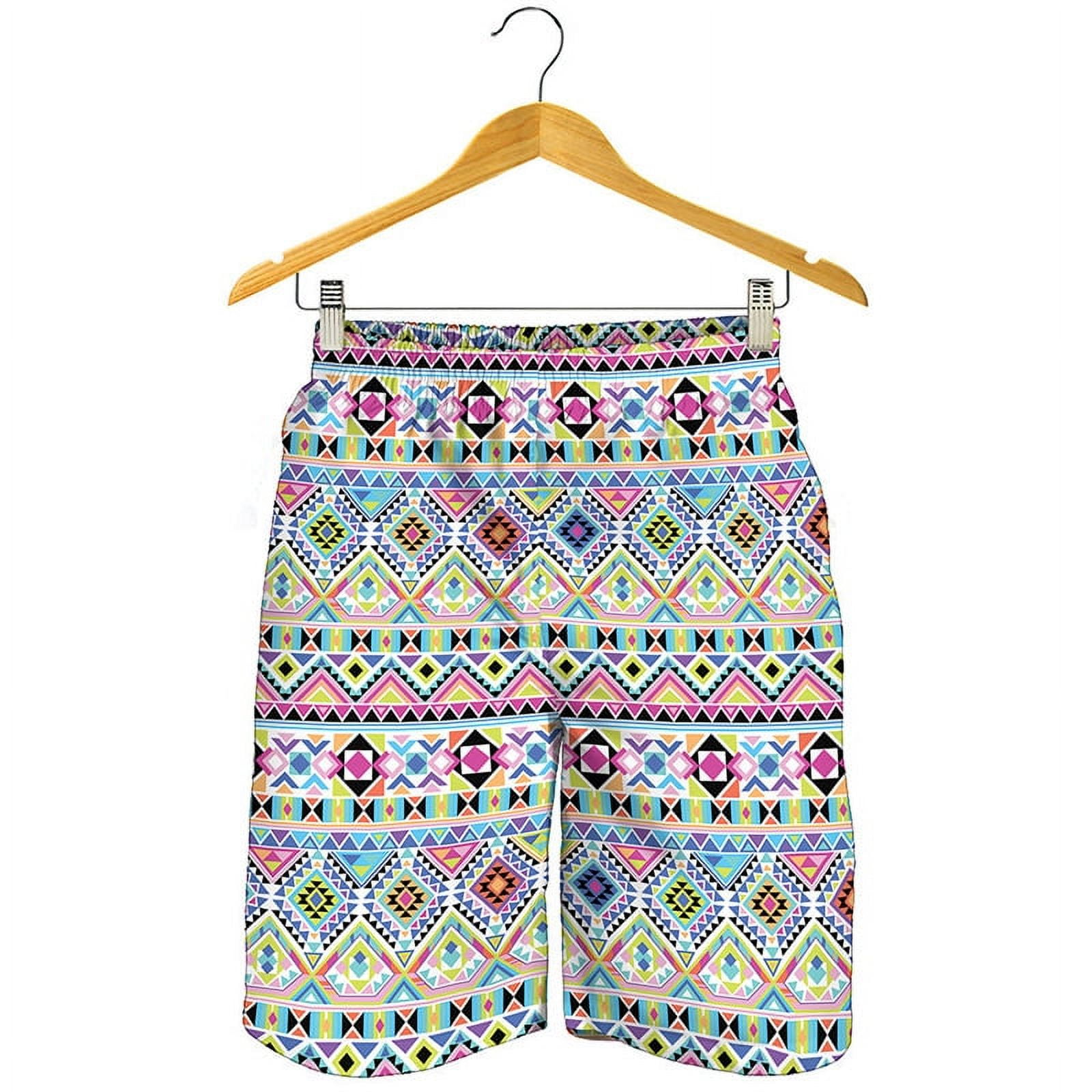 Baha Ranch Yeehaw Teal Aztec Blanket Print Mens Swim Shorts main image 0