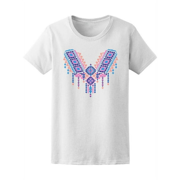 Colorful Tribal Ethnic Patterns T-Shirt Women -Image by Shutterstock, Female Medium