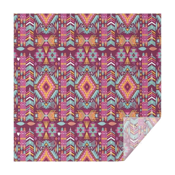 Colorful Tribal Pattern Square Tablecloth,Waterproof Square Table Cover,Wipeable Spillproof Washable Table Cover for Home Kitchen Party Decor 60"x60"(152x152cm)