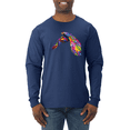 thumbnail image 1 of Colorful Trippy Peacock Bird Animal Lover Mens Long Sleeve Shirt, 1 of 1