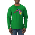 thumbnail image 1 of Colorful Trippy Peacock Bird Animal Lover Mens Long Sleeve Shirt, 1 of 1