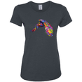 thumbnail image 1 of Colorful Trippy Peacock Bird Animal Lover Womens Graphic T-Shirt, 1 of 1