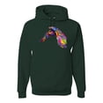 thumbnail image 1 of Colorful Trippy Peacock Bird Fashion Graphic Hoodie Sweatshirt, Forest Green, Medium, 1 of 1