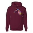thumbnail image 1 of Colorful Trippy Peacock Bird Fashion Graphic Hoodie Sweatshirt, Maroon, 3XL, 1 of 1