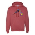thumbnail image 1 of Colorful Trippy Peacock Bird Fashion Graphic Hoodie Sweatshirt, Vintage Heather Red, 3XL, 1 of 1
