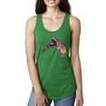 thumbnail image 1 of Colorful Trippy Peacock Bird Fashion Ladies Racerback Tank Top, Kelly, Large, 1 of 1