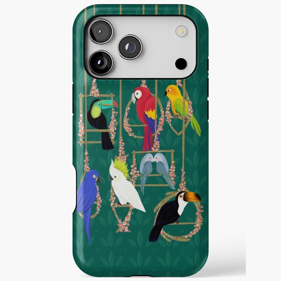 Colorful Tropical Birds for iPhone Case 11 through 17 Pro Max