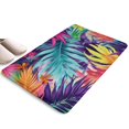 thumbnail image 1 of Colorful Tropical Leaf Pattern Flannel Non Slip Door Rugs,Washable Door Mats Indoor,Decorative Door Mats,Dirt-Resistant and Absorbent Doormat for Entrance,Bedroom,Kitchen,Bathroom,23.5x16in(60x40cm), 1 of 5