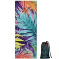 thumbnail image 1 of Colorful Tropical Leaf Pattern Hot Yoga Mat Towel Non Slip for Hot Yoga - Quick-Drying Yoga Mat Cover with 4 Corner Pockets with Travel Bag - Hot Yoga Towel Non Slip 74"x26", 1 of 6