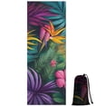 thumbnail image 1 of Colorful Tropical Leaf Pattern Hot Yoga Mat Towel Non Slip for Hot Yoga - Quick-Drying Yoga Mat Cover with 4 Corner Pockets with Travel Bag - Hot Yoga Towel Non Slip 70"x26", 1 of 6