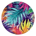 thumbnail image 1 of Colorful Tropical Leaf Pattern Round Fitted Tablecloth with Elastic Edge,Dining Table Cover Waterproof,Outdoor Round Tablecloth for Camping,Dining,Indoor and Outdoor, 1 of 7