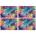 thumbnail image 1 of Colorful Tropical Leaf Pattern Summer Placemats Table Placemats Set Of 4-Linen Kitchen Washable Placemats Table Mats 11.8"x17.7" Non-Slip Heat Resistant, 1 of 6