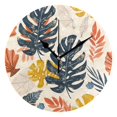 Colorful Tropical Leaves Wall Clock Battery Operated Round Clock Black