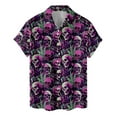thumbnail image 1 of Colorful Tropical Marijuana Skull Hawaiian Shirt For Men Summer Aloha Mens Hawaiian Shirts Short Sleeve Button Down Shirt Men, 1 of 7