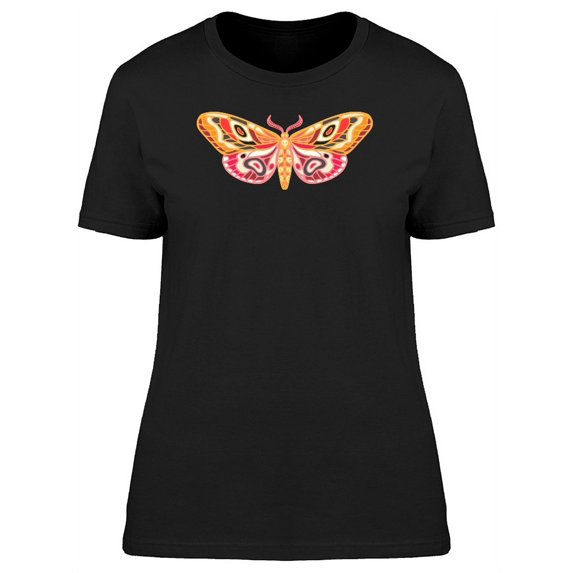 Colorful Tropical Moth T-Shirt Women -Image by Shutterstock, Female Medium