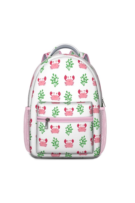 Colorful Tropical Sea Life Backpack for , Durable Student Backpack with Watercolor Crab Print, Lightweight Everyday School Bag for Travel and Outdoor Activities