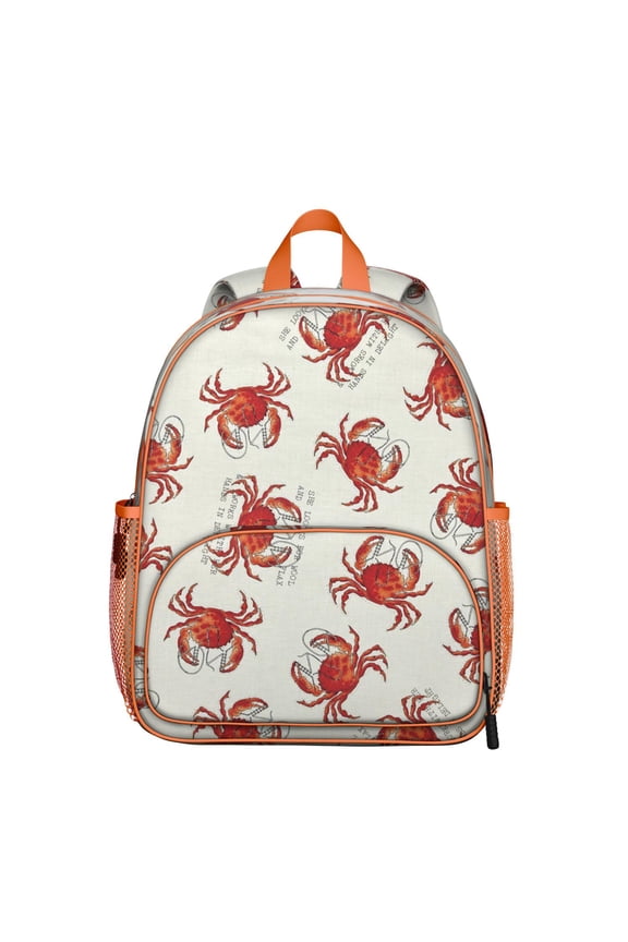 Colorful Tropical Sea Life Student Backpack - Waterproof Lightweight School Bag with Cute Cartoon Crab and Marine Ocean Beach Pattern, Comfortable Dual Straps