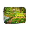 thumbnail image 1 of Colorful Tulip Flower Garden 15 inch Portable Laptop Sleeve Compatible with MacBook Air Notebook Computer Case for Men Women College School Students, 1 of 7