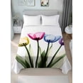 thumbnail image 1 of Colorful Tulip Twim Size Flat Sheet, Wrinkleproof & Fadeproof Cooling Flat Bed Sheet Only, Farmhouse Luxury Flowers Botanical Breathable Soft Bedding Top Sheets 66 x 96 Inches, 1 of 8