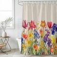 thumbnail image 1 of Colorful Tulip Waterproof Fabric Shower Curtain,Spring Floral Watercolor Botanical Rustic Waterproof Fabric Shower Curtain for Bathroom Curtains Bathtubs Shower Curtains with 12 Hooks Stall 48x72in, 1 of 8