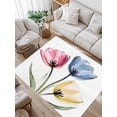 thumbnail image 1 of Colorful Tulips Area Rug for Bedroom 4x6 Ft Abstract Flowers Countryside Farmhouse Super Soft fuzzy Throw Rug Non-Slip Fluffy Plush Indoor Floor Carpet for Living Room Nursery Home Decor, 1 of 8