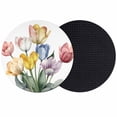 thumbnail image 1 of Colorful Tulips Floral Coasters Set of 2, Absorbent Coasters for Drinks, Modern Art Watercolor Farmhouse Coaster for Desk Coffee Table Protection, Home Decor House Warming Gifts 4", 1 of 8
