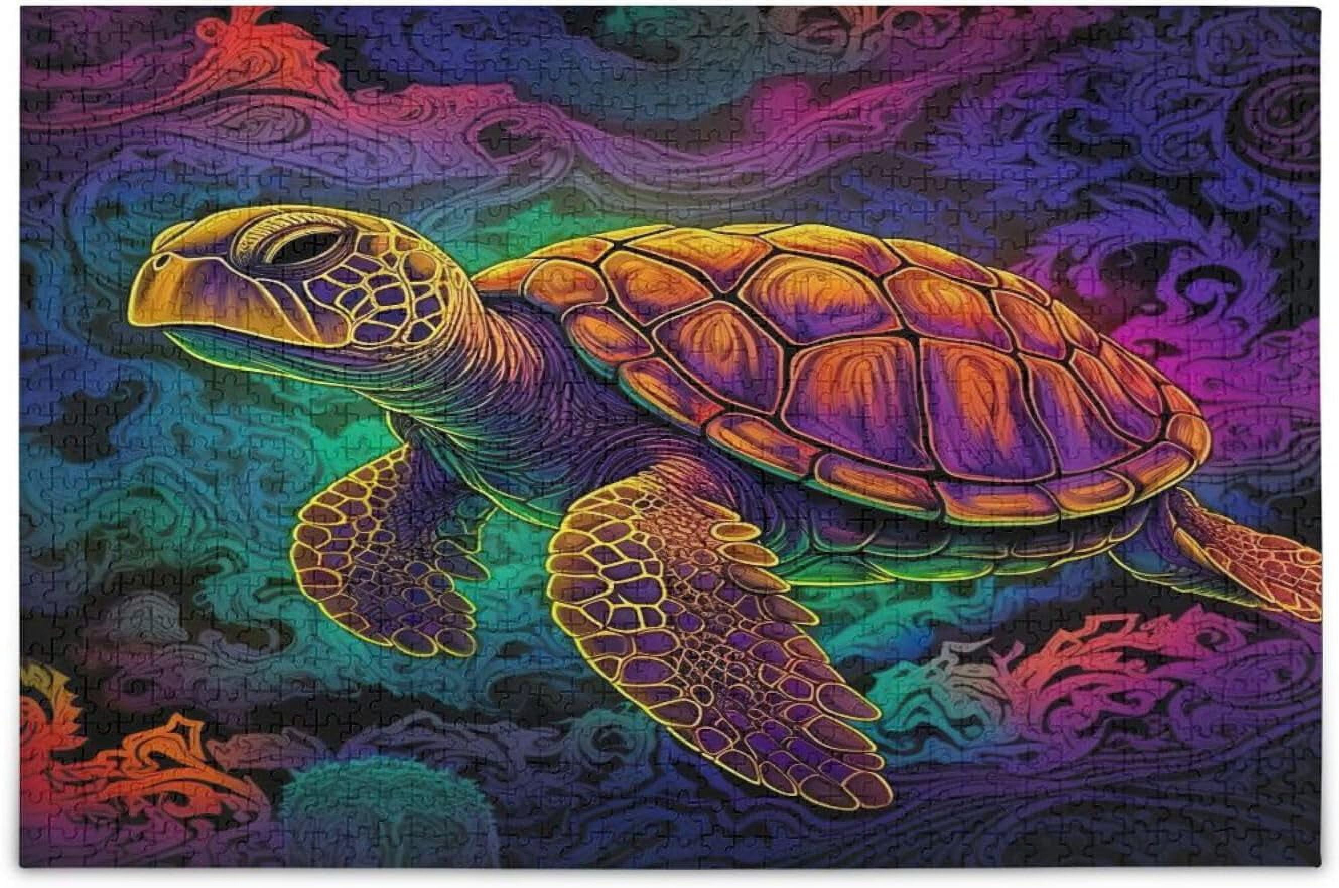 Colorful Turtles Puzzle 500 Pieces - Wooden Jigsaw Puzzles for Family ...