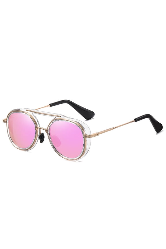 Colorful Two Tone Polarized Sunglasses Fashion Metal Frames Vintage Style Unisex Glasses