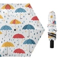 thumbnail image 1 of Colorful Umbrellas and Rain Drops Compact Sun Umbrella Windproof Travel Umbrellas for Rain Strong Portable UV Protection, 1 of 8