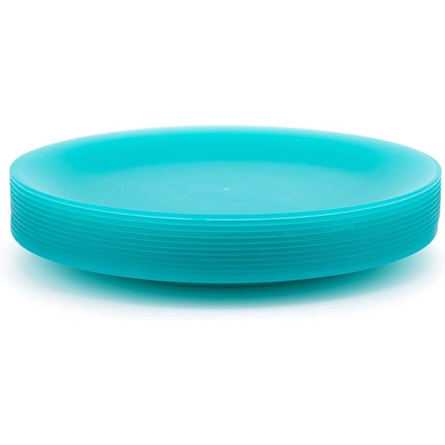 Colorful, Unbreakable and Reusable 10 Inch Plastic Dinner Plates Set