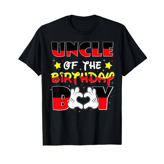 Colorful Uncle of The Birthday T-Shirt for Family Celebration Fun
