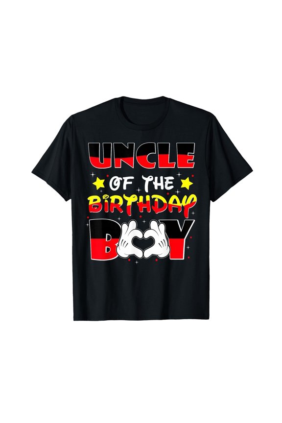 Colorful Uncle of The Birthday T-Shirt for Family Celebration Fun
