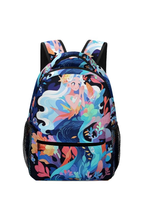 Colorful Underwater Mermaid Oxford Backpack Lightweight Adjustable Daily