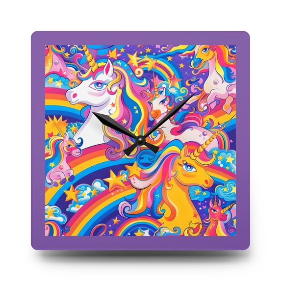 Colorful Unicorn Acrylic Kid's Wall Clock
