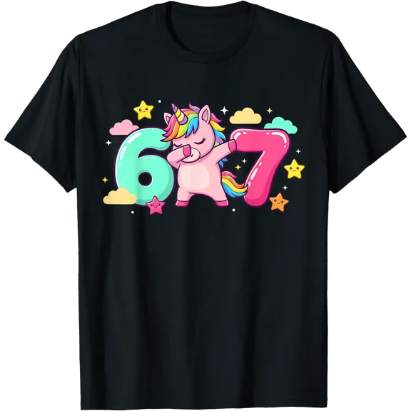 Colorful Unicorn Dancing Among Stars T-Shirt for Fun and Playful Style