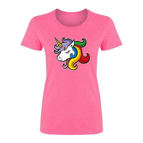 Colorful Unicorn Design Shaped T-Shirt Women -Image by Shutterstock, Female x-Large