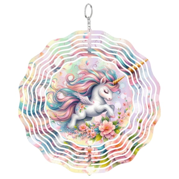 Colorful Unicorn Fantasy 3D Wind Spinner, Magical Spring Kids Decor, Sublimation Garden Art