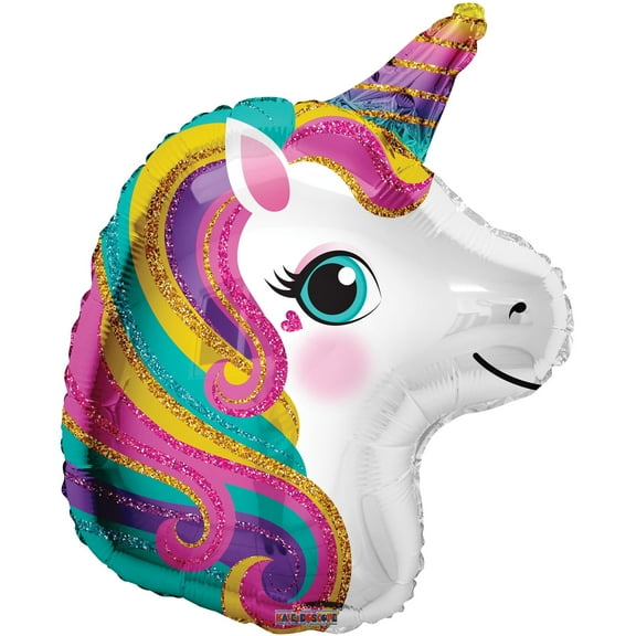 Colorful Unicorn Head Foil Balloon 18"