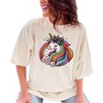 thumbnail image 1 of Colorful Unicorn Shirt Cute Rainbow Unicorn Tee Adorable Unicorn Graphic T-Shirt Women Men Kids Unicorn Lover Gift, Ivory Comfort Colors T-Shirt, Large, 1 of 1