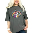 thumbnail image 1 of Colorful Unicorn T-Shirt, Rainbow Unicorn Graphic Tee, Cute Unicorn Shirt for Kids and Adults, Fun Unicorn Design, Casual Wear, Pepper Comfort Colors T-Shirt, 3XL, 1 of 1